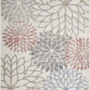 Gaetan Beige Floral Area Rug