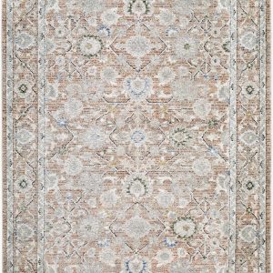 Donosa Burnt Orange Floral Area Rug