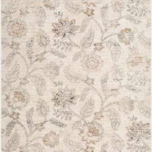 Khalid Beige Floral Area Rug