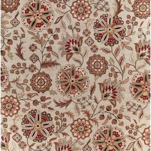 Longford Beige Floral Hand Tufted Wool Carpet