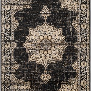 Lostwithiel Black Medallion Rug