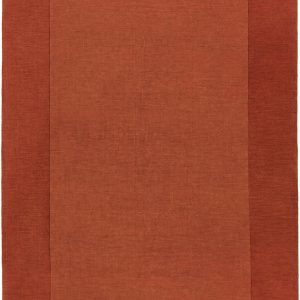 Bordered Solid Brick Red Wool Rug