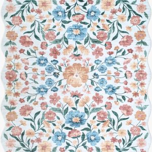 Muwo Floralnature Modern Machine Woven Polyester Washable Area Rug