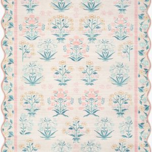 Bufae Floralnature Modern Machine Woven Polyester Washable Area Rug