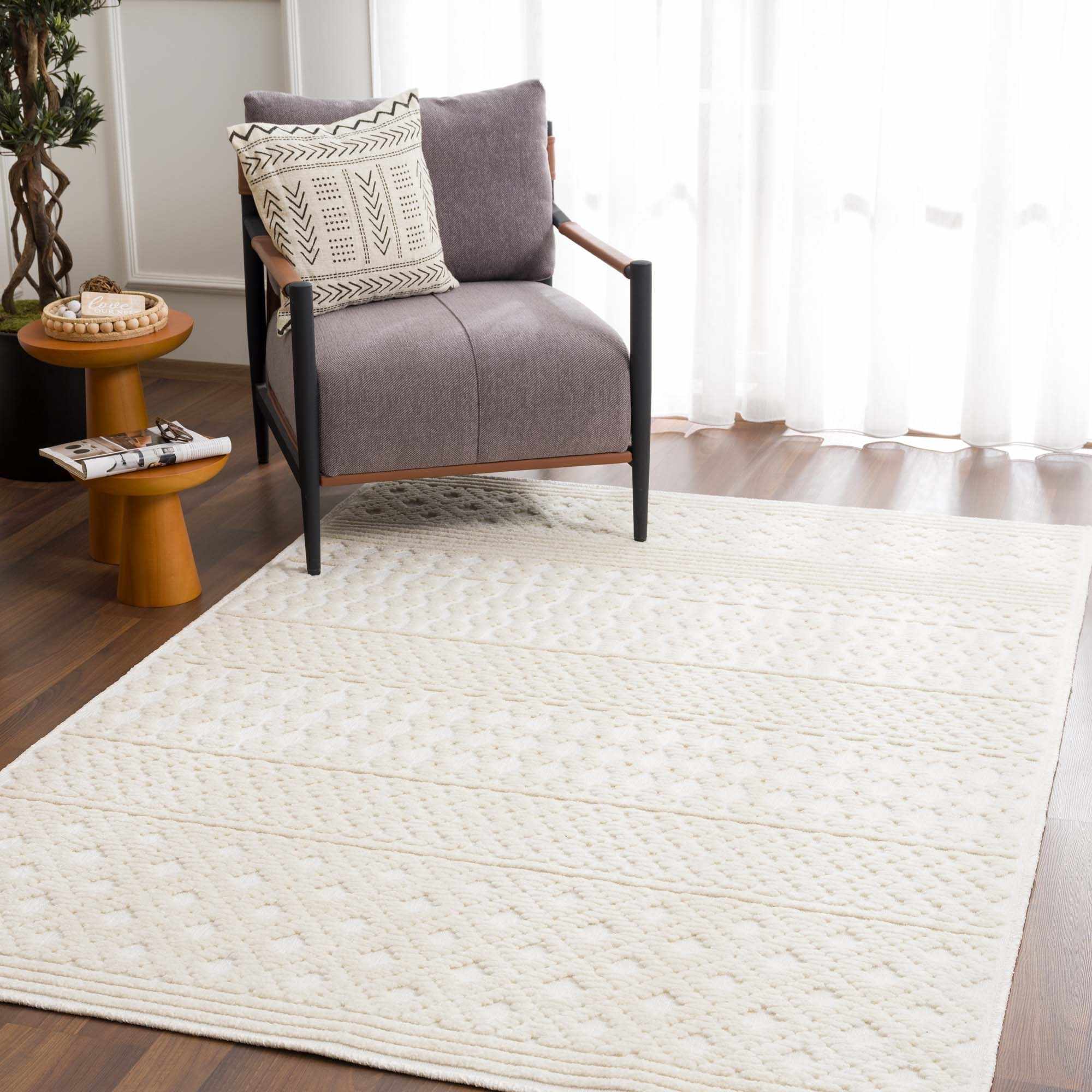 Drago White Washable Area Rug - Image 6