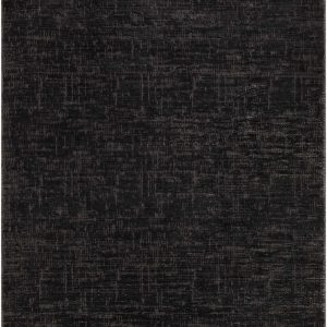 Favian Black Contemporary Washable Area Rug