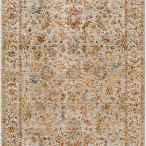 Asabi Tan Textured Rug with Fringes