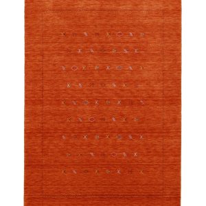 Modern Design Orange Hand Loomed Wool Area Rug