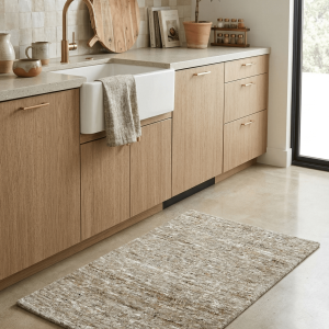 Modern Solid Design Natural Brown Hand Knotted Wool Rug