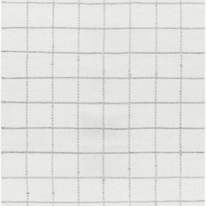 Nissa White Gray Checkered Wool Rug