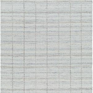 Nissa Light Gray Checkered Wool Rug