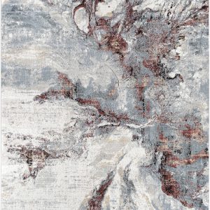 Kirkland Silver-Red Marble Rug