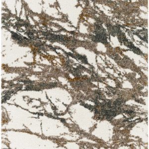 Ngunnawal Cream/Brown Marble Plush Rug