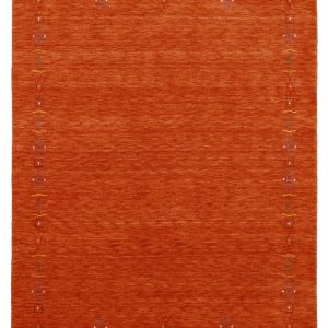Orange Modern Geometrical Tribal Border Hand Loomed Wool Area Rug