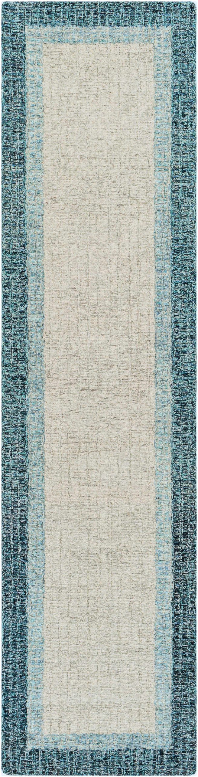Padada Green Bordered Cream Wool Rug - Image 5