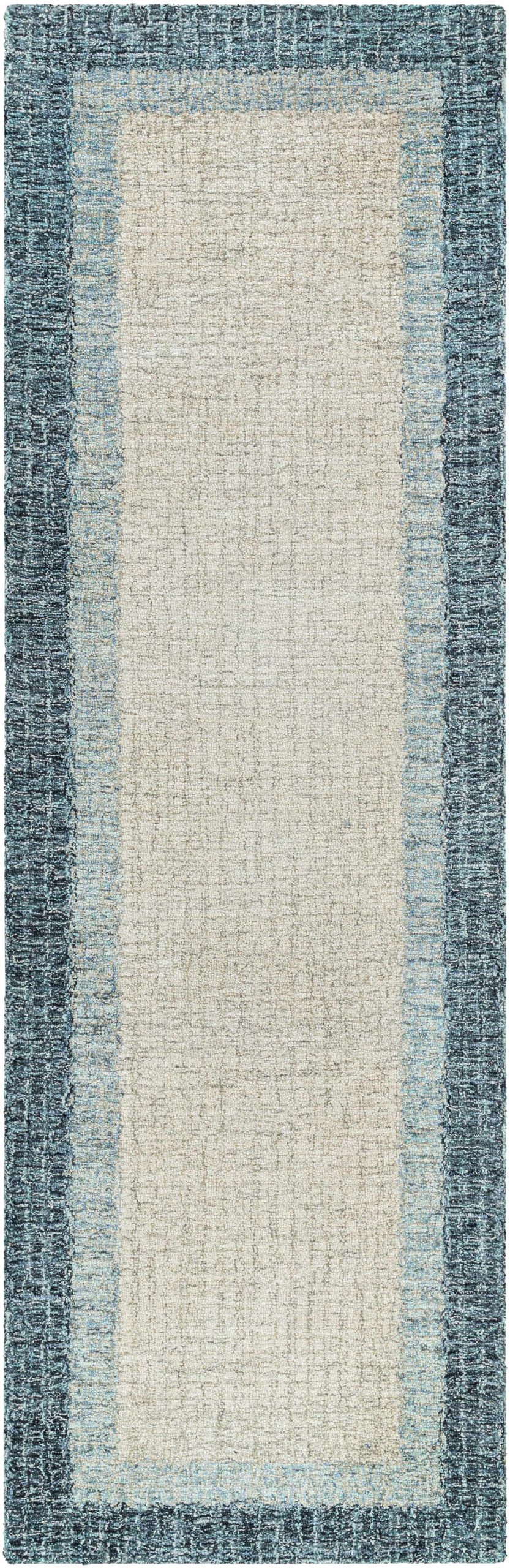 Padada Green Bordered Cream Wool Rug - Image 4