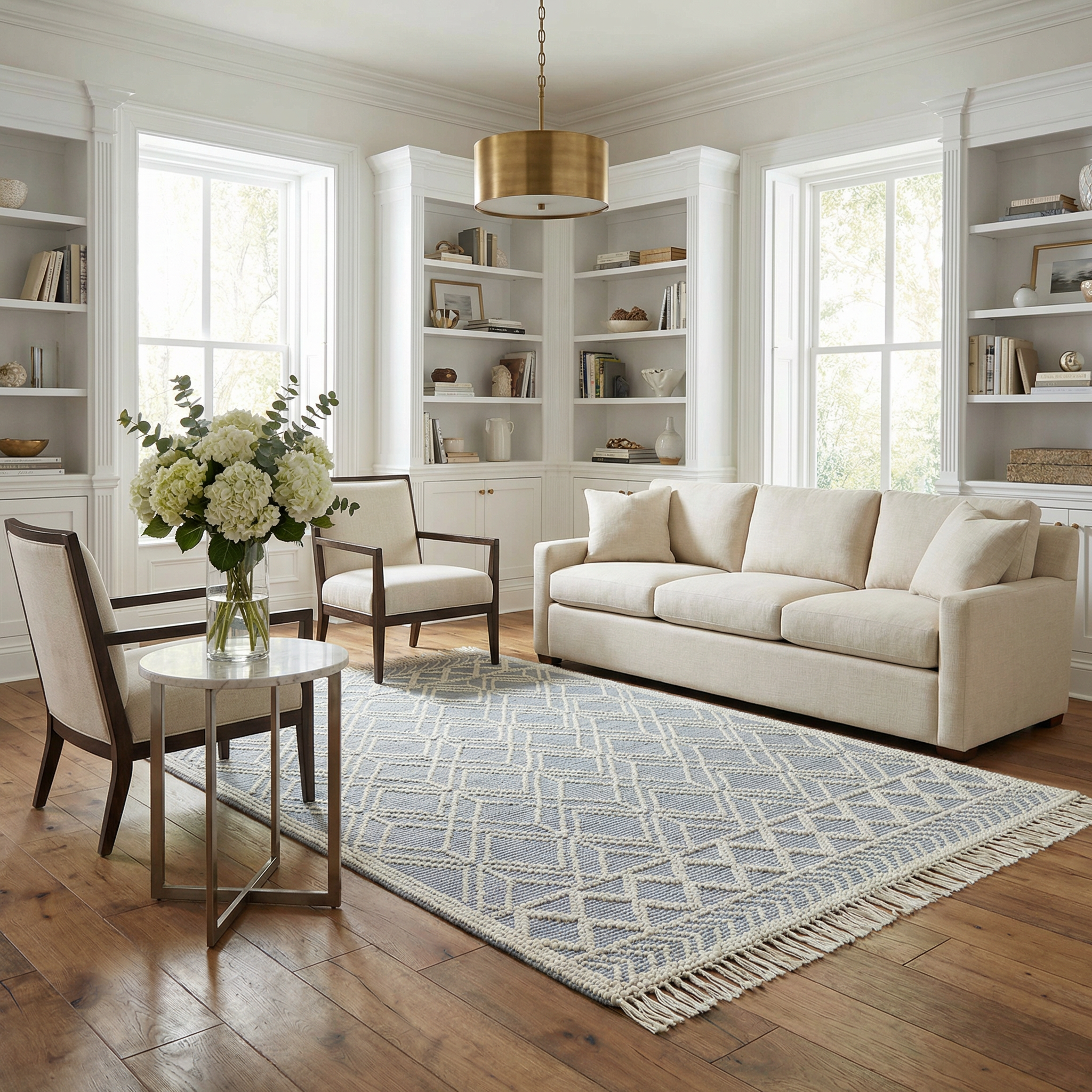 Ramsbury Denim Blue Wool Rug - Image 2