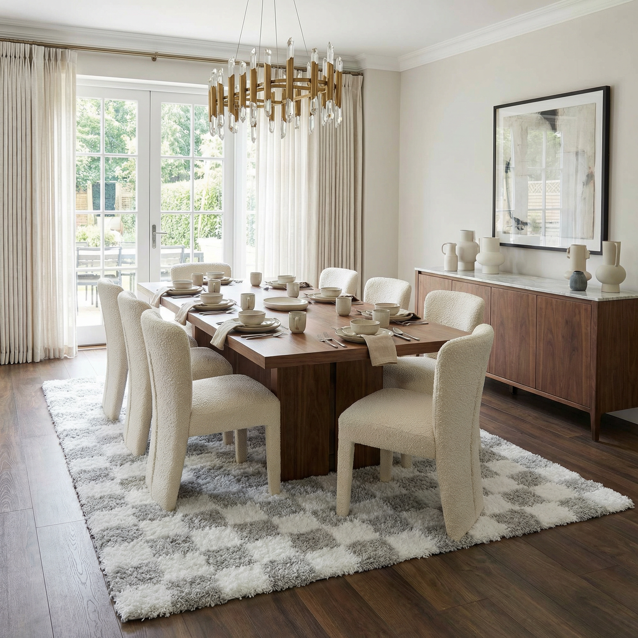 Atira Gray Checkered Area Rug - Image 2