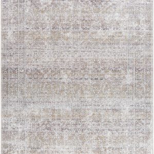 Our PNW Home Rainier Damask Dark Brown Washable Rug