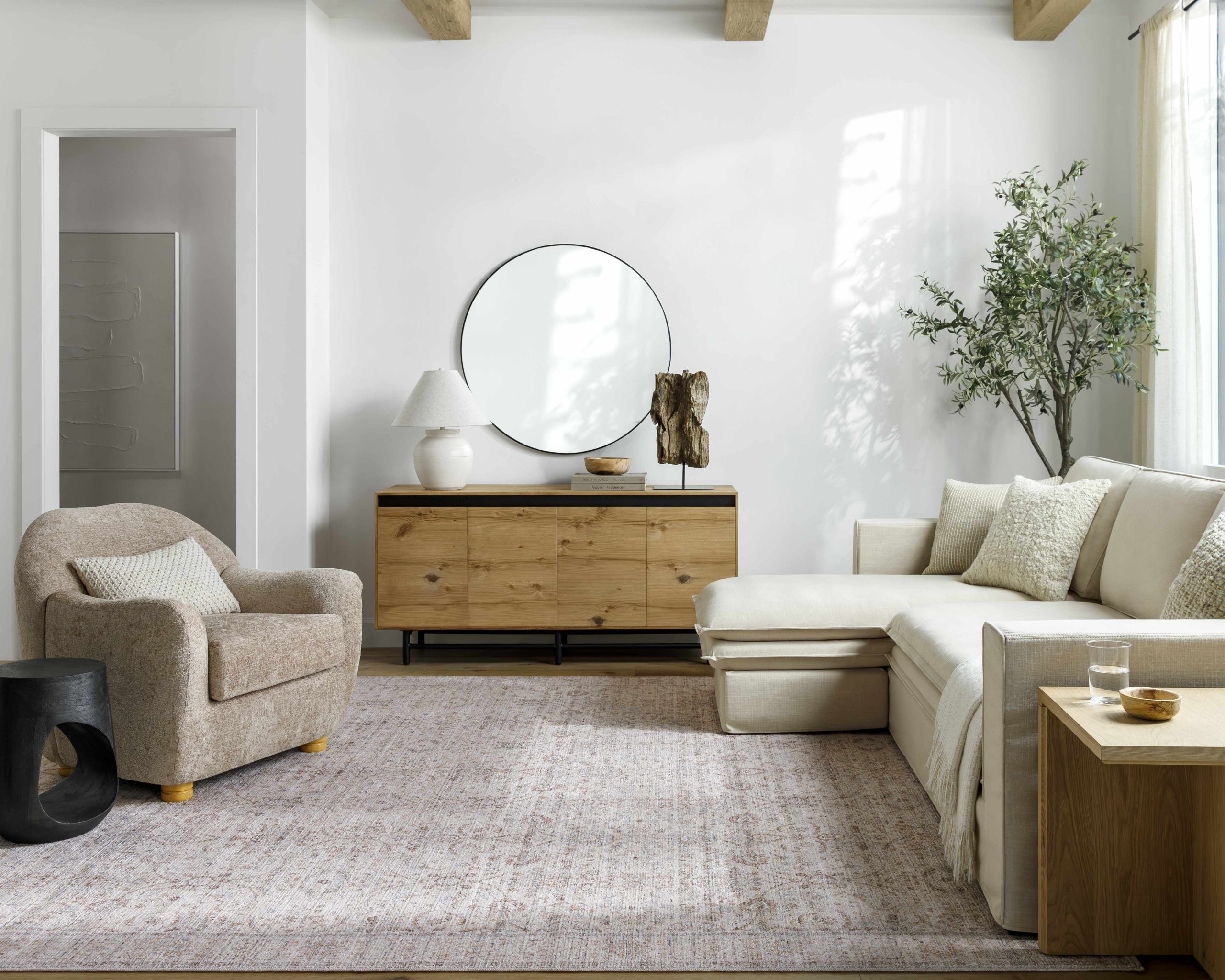 Livabliss x Our PNW Home Spokane Damask Ivory Rug - Image 2