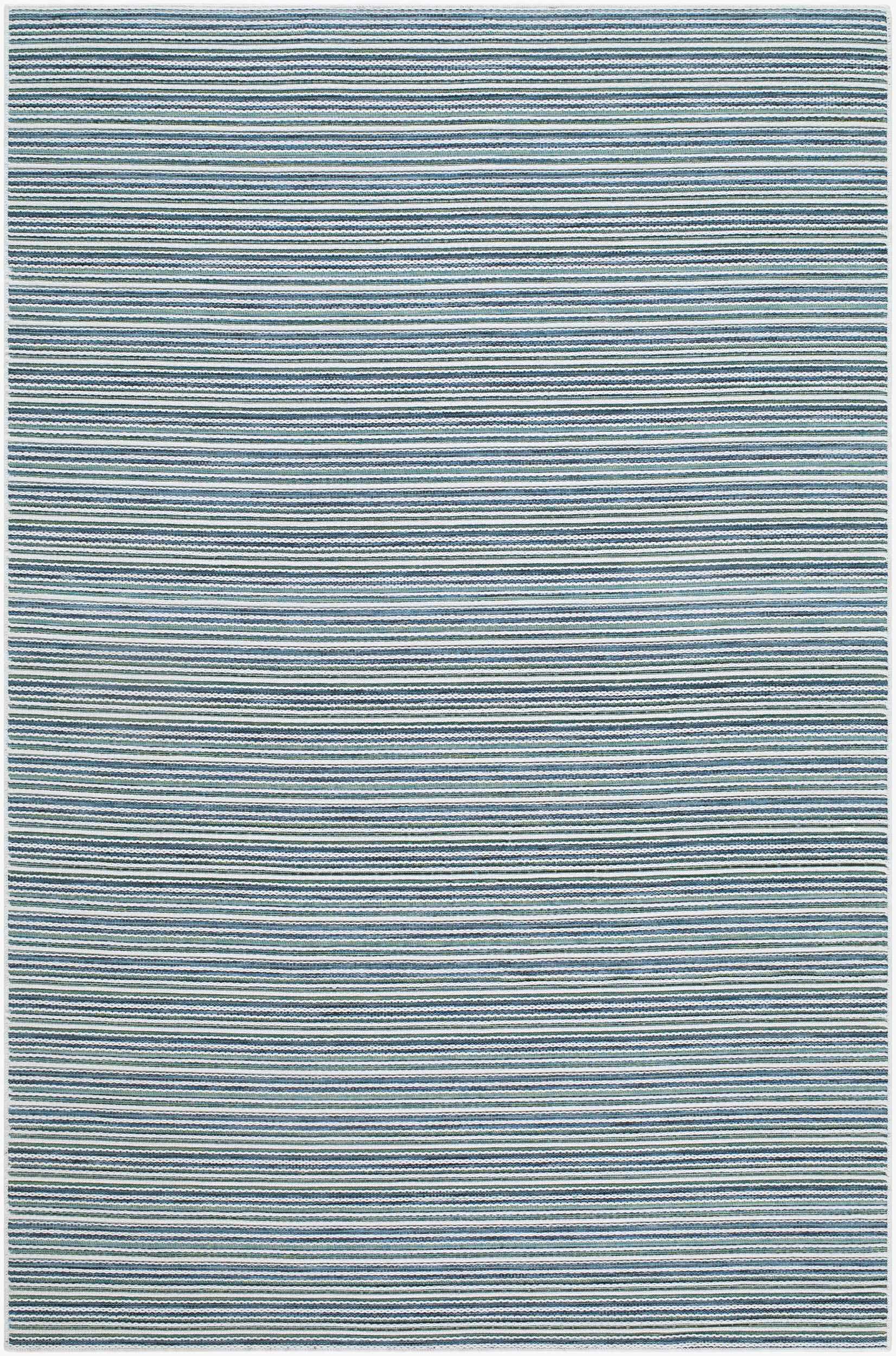 Jachai Blue Straped Washable Area Rug