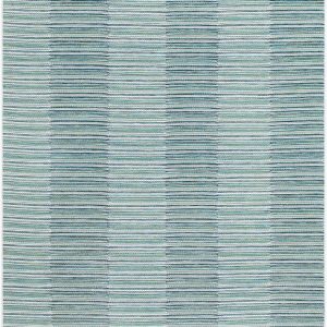 Fayola Green Striped Washable Area Rug
