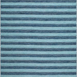 Frymet Blue Striped Washable Area Rug