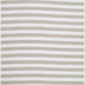 Frymet Beige Striped Washable Area Rug