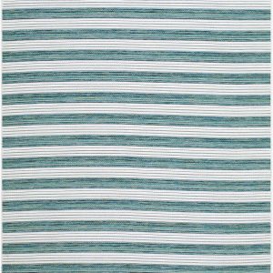 Frymet Green Striped Washable Area Rug