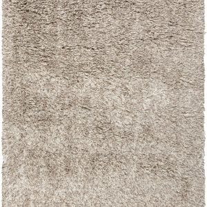 Ascot Solid Beige Wool Shag Rug