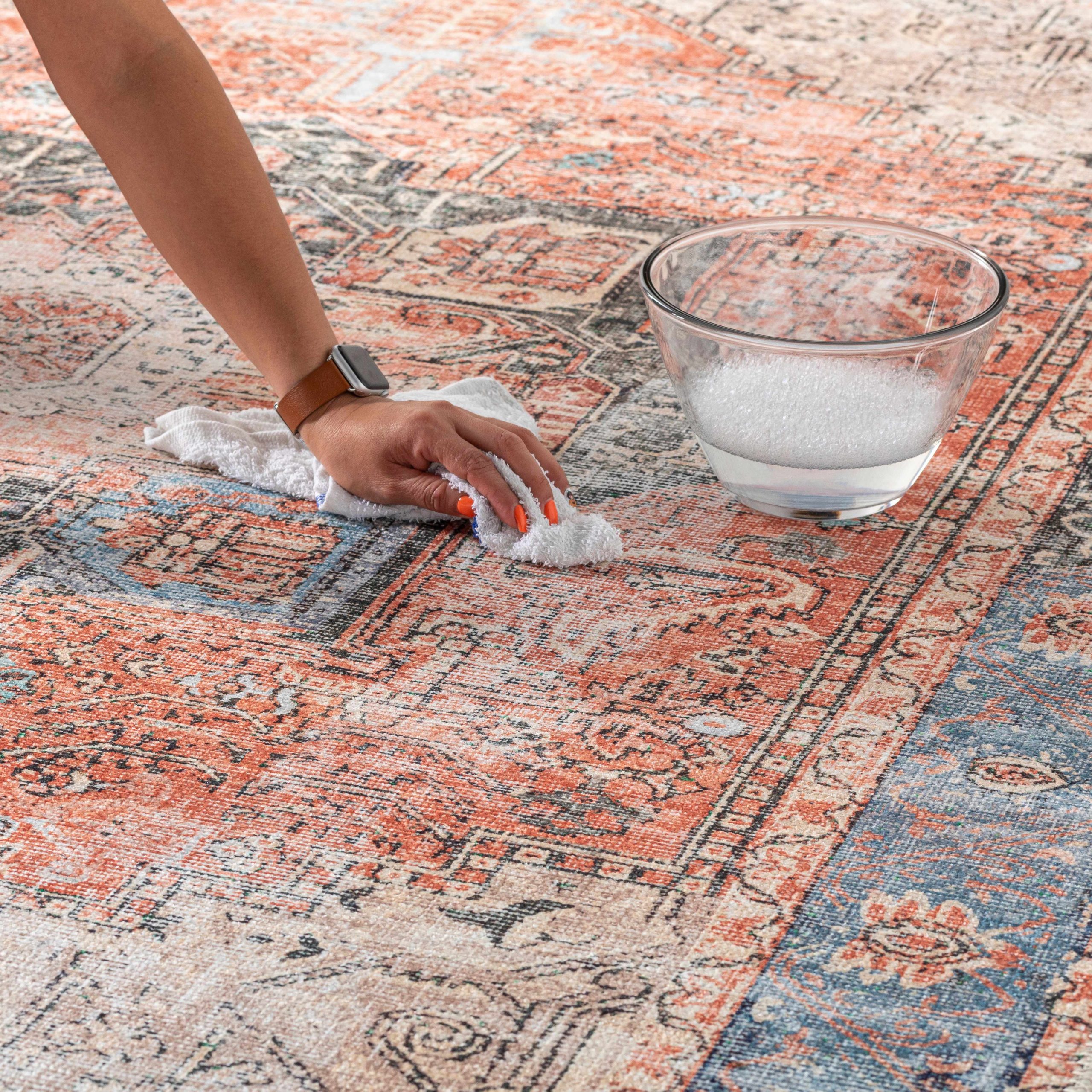 Rosman Distressed Washable Area Rug - Image 23