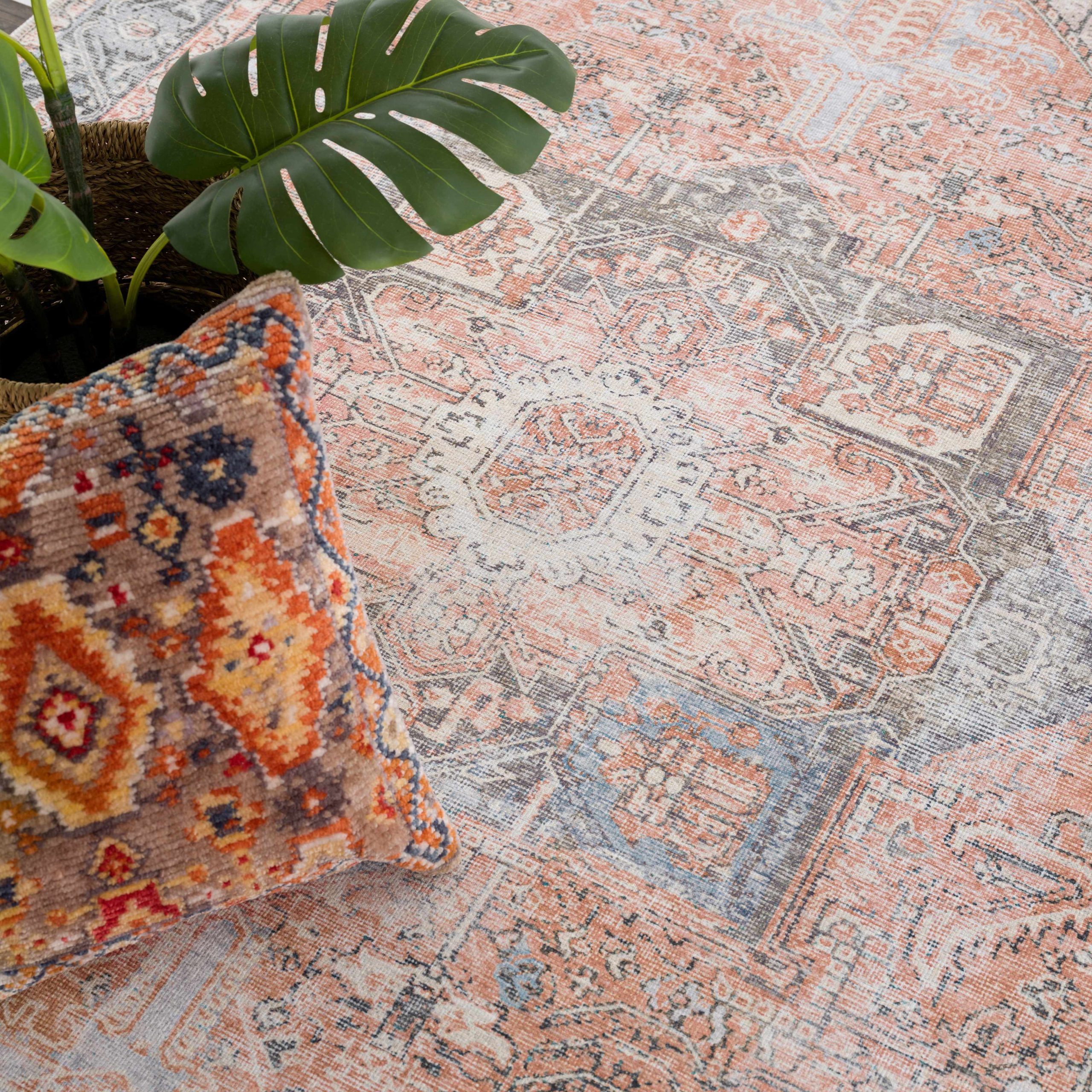 Rosman Distressed Washable Area Rug - Image 24