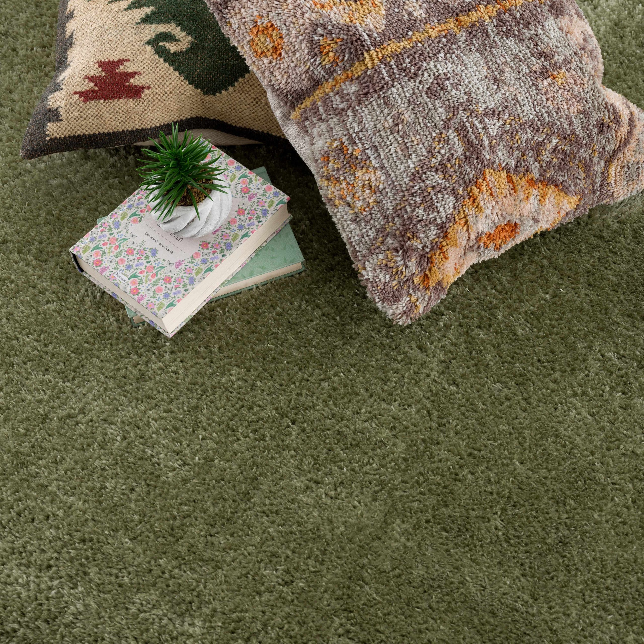 Heavenly Solid Green Plush Rug - Clearance - Image 11
