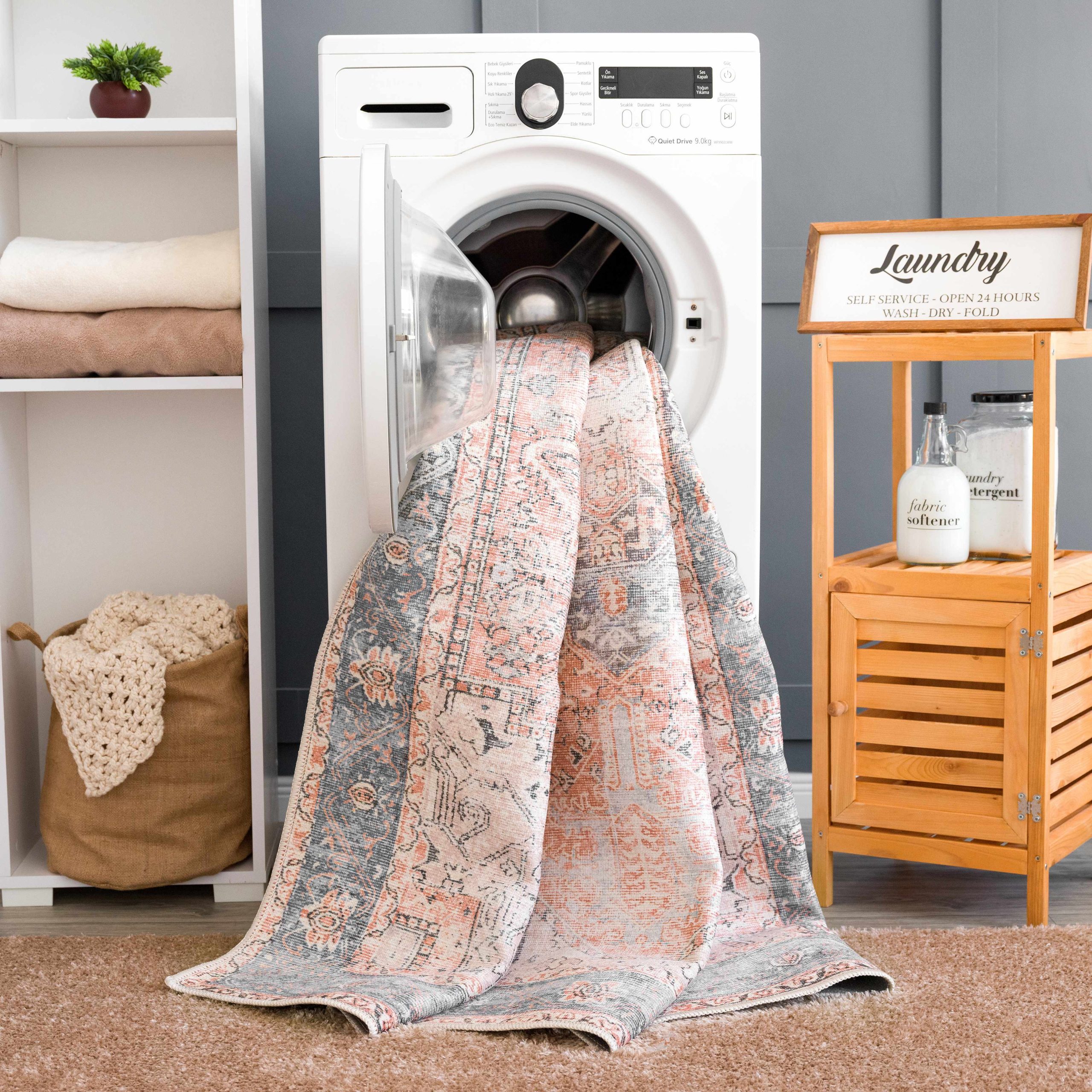 Rosman Distressed Washable Area Rug - Image 21