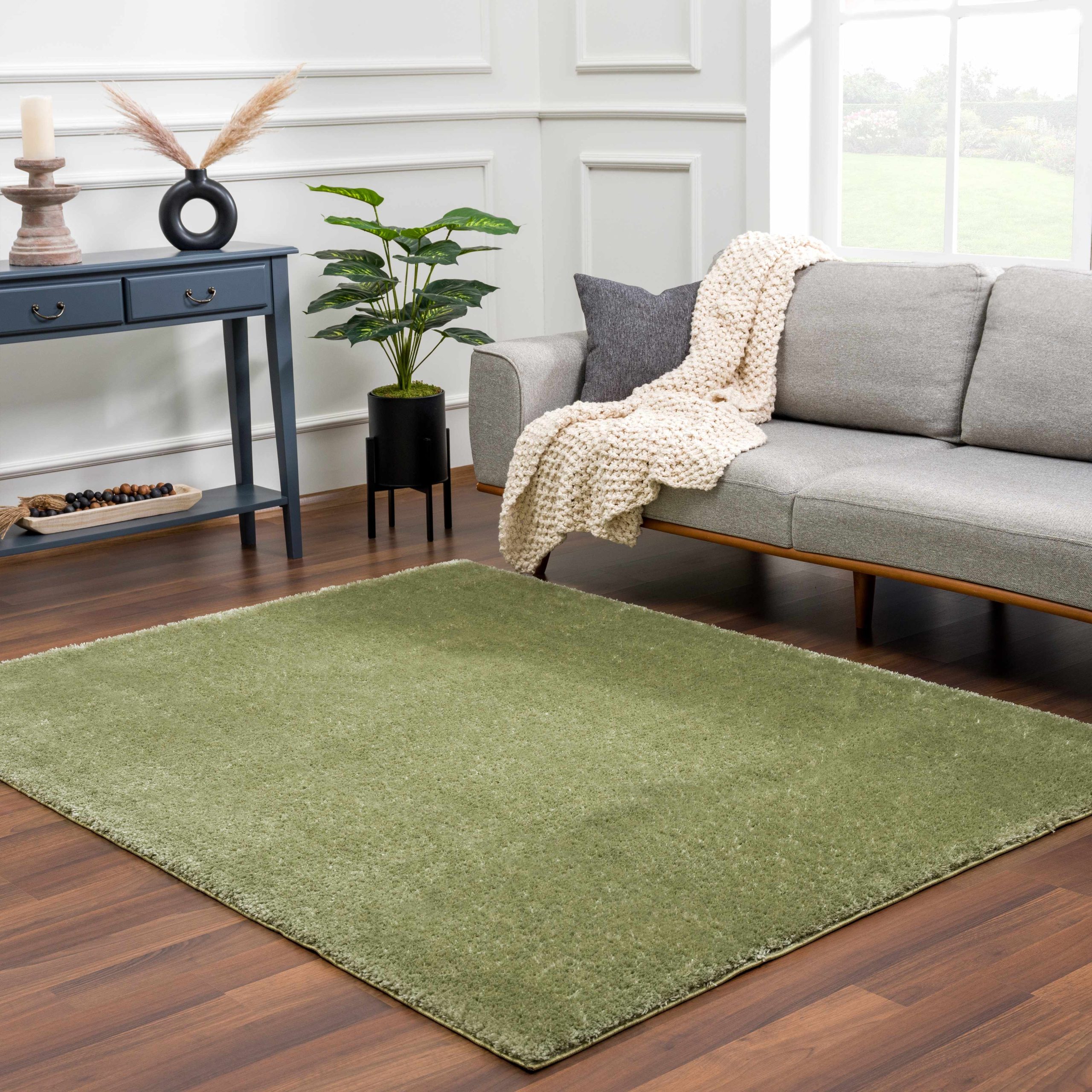Heavenly Solid Green Plush Rug - Clearance - Image 12
