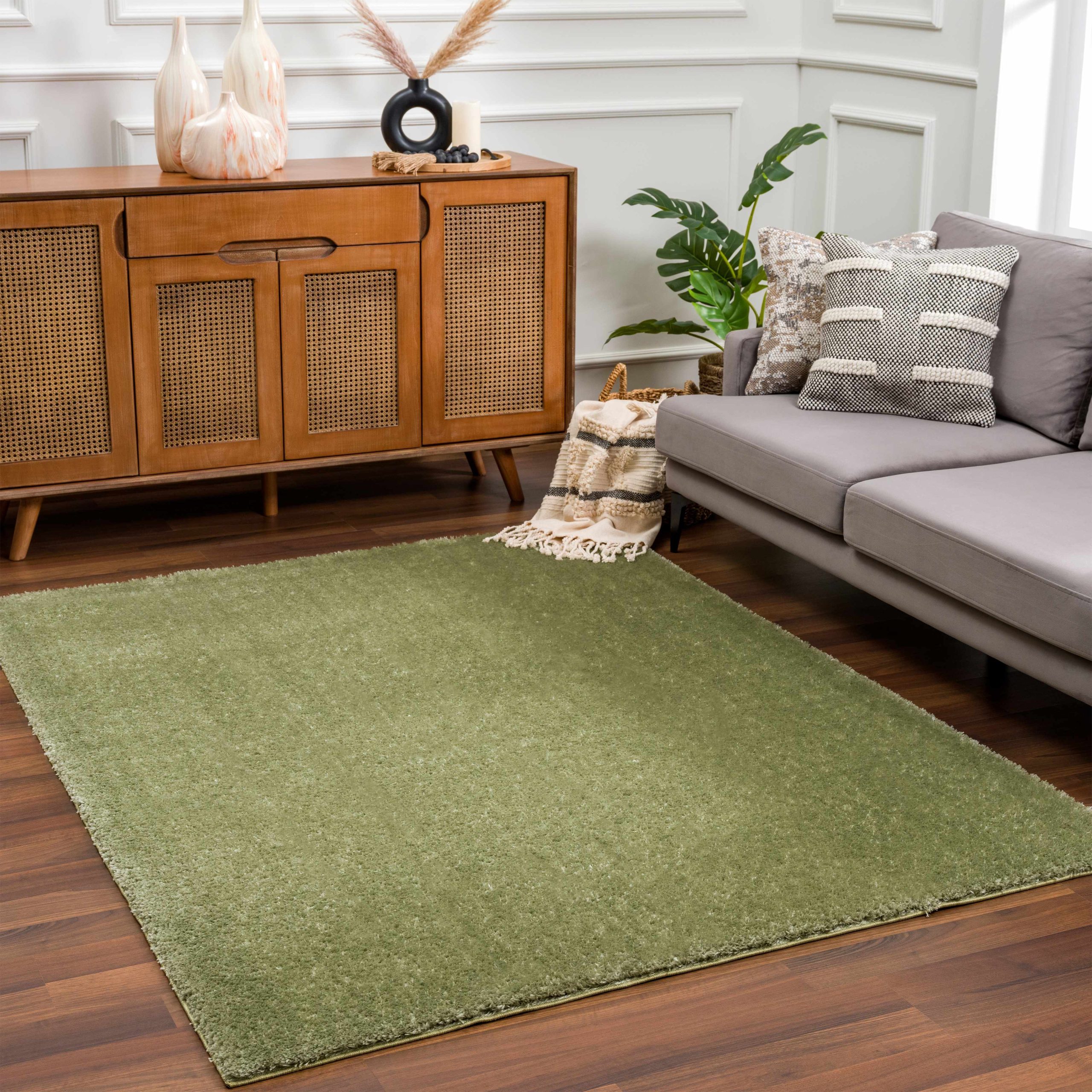 Heavenly Solid Green Plush Rug - Clearance - Image 13