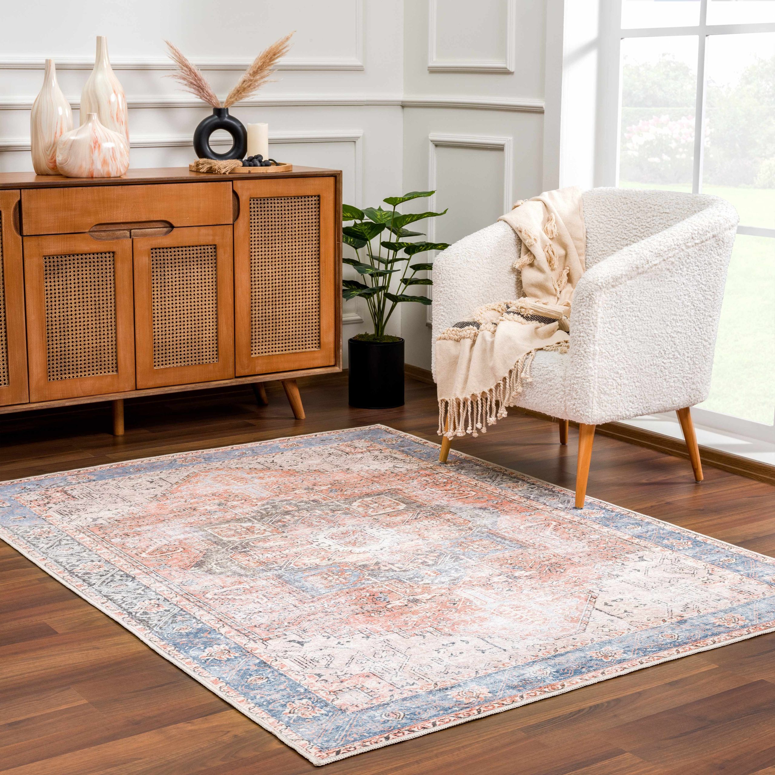 Rosman Distressed Washable Area Rug - Image 16