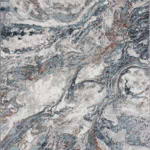 Lively Marble Blue Area Rug