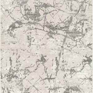 Ianto Gray Marble Washable Area Rug