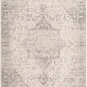 Jaru Gray Vintage Medallion Machine Woven Polyester Area Rug
