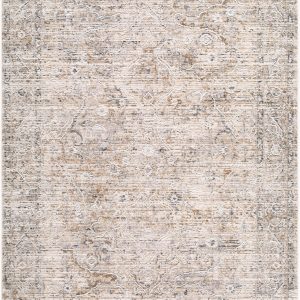 Pinee Light Gray Persian Machine Woven Polyester Area Rug