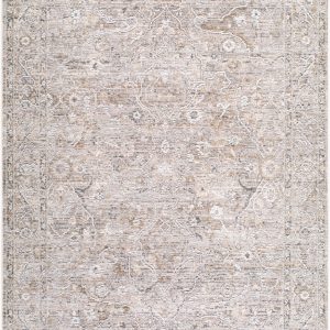Logao Light Gray Persian Machine Woven Polyester Area Rug