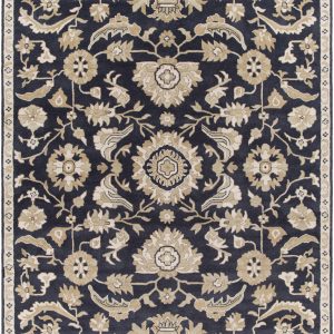 Caesar CAE-1164 Black Floral Wool Rug