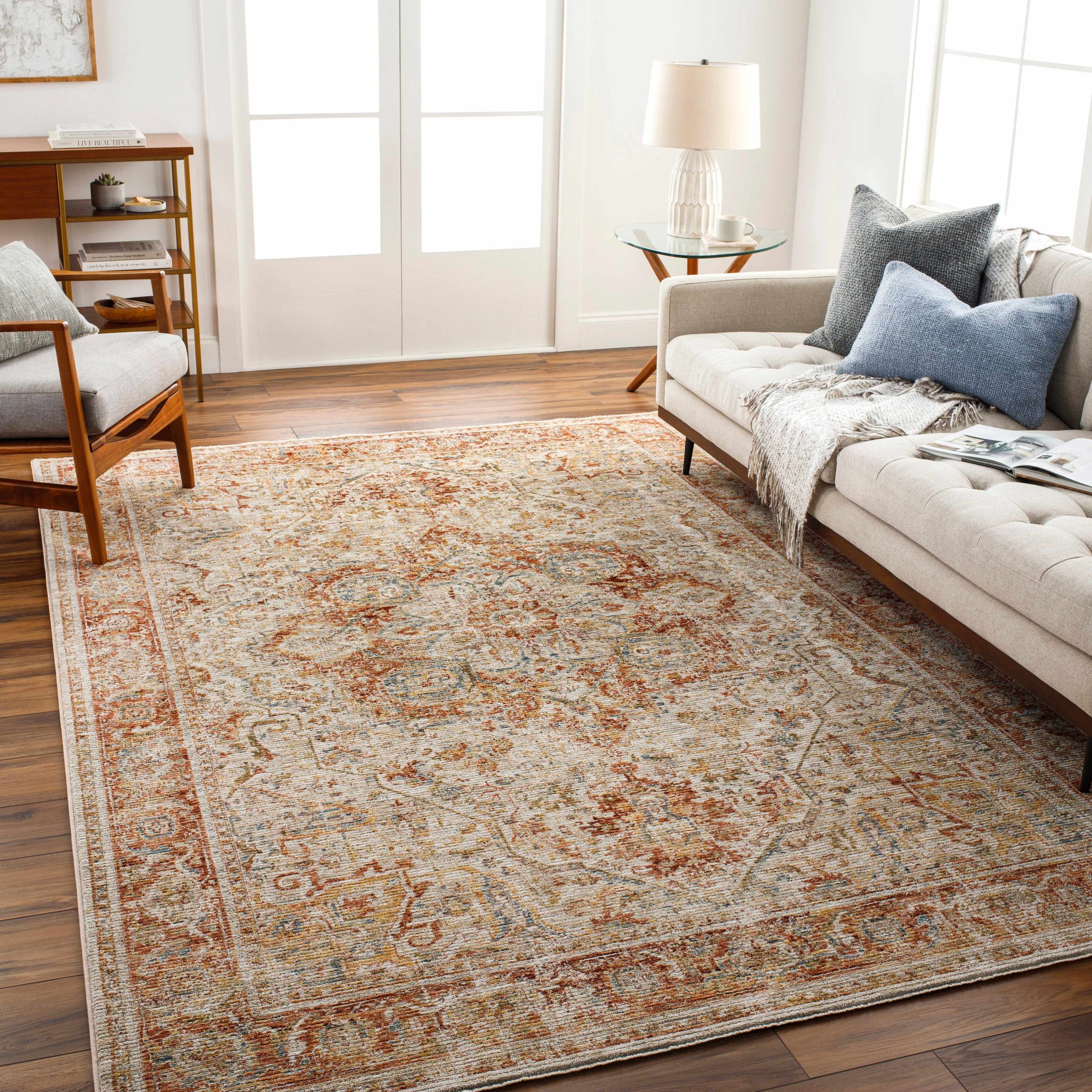 Cress Rust Rich Textured Traditional Rug - Image 2