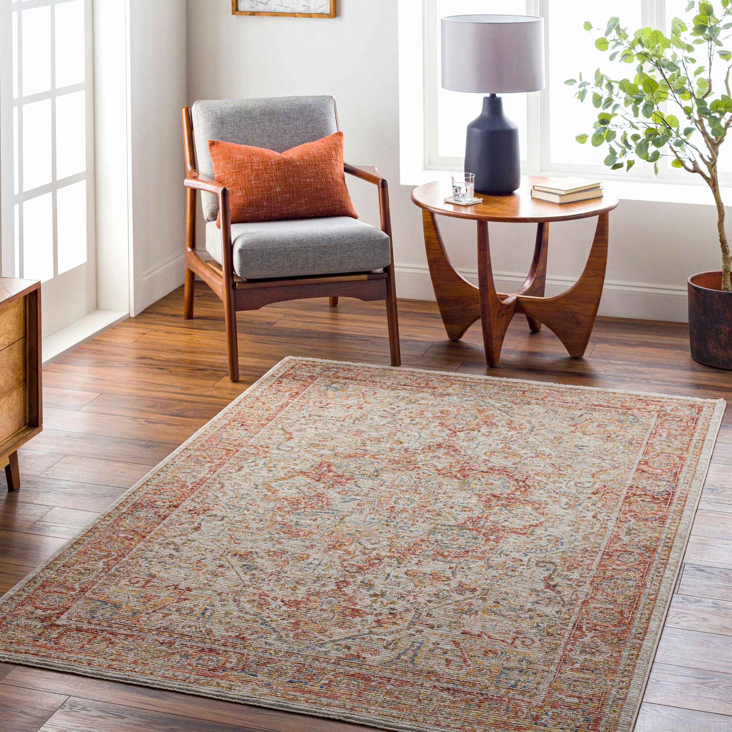 Cress Rust Rich Textured Traditional Rug - Image 10