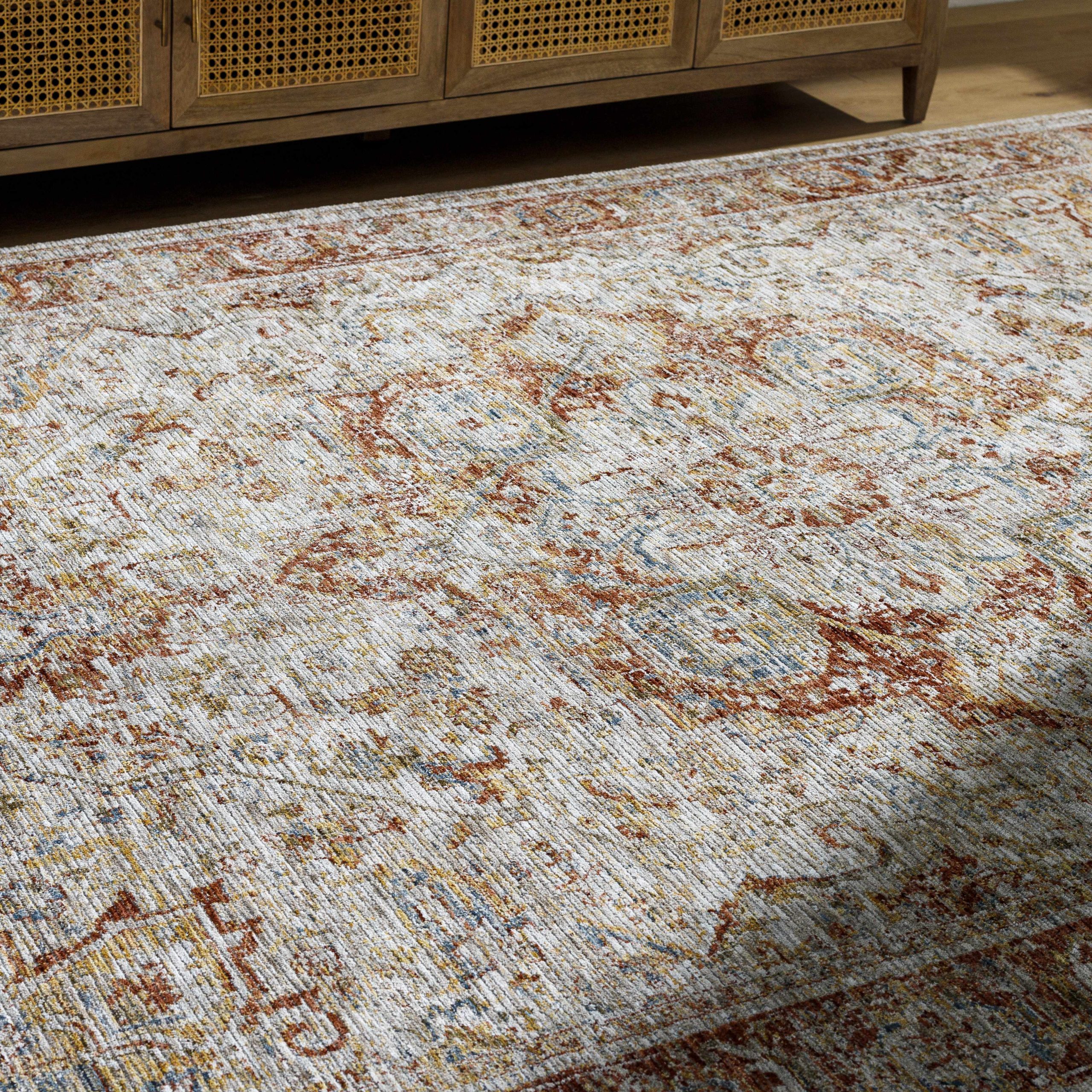 Cress Rust Rich Textured Traditional Rug - Image 11