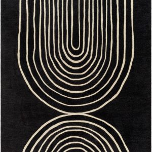 Fuat Black Wool Rug