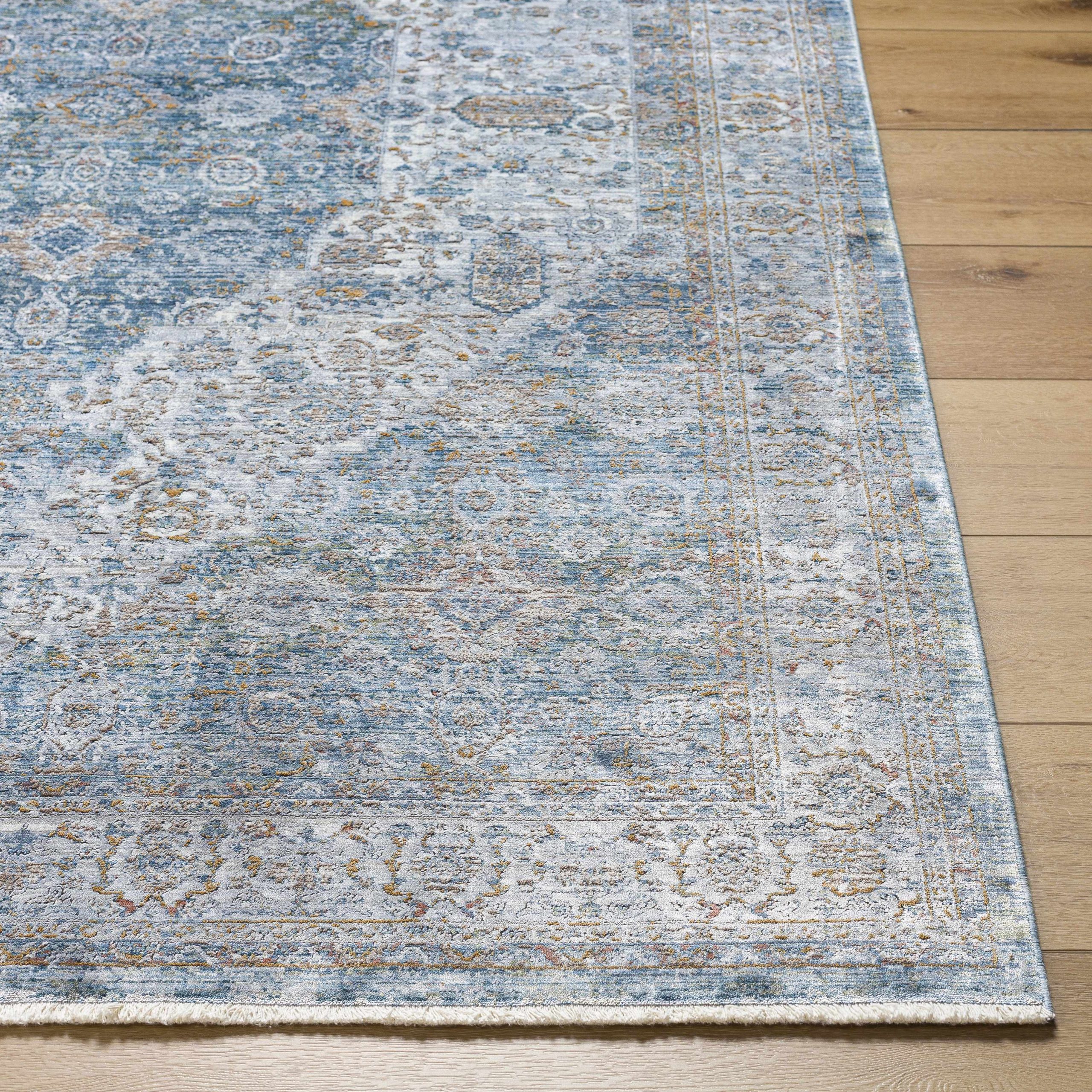Honon Blue Medallion Area Rug - Image 3