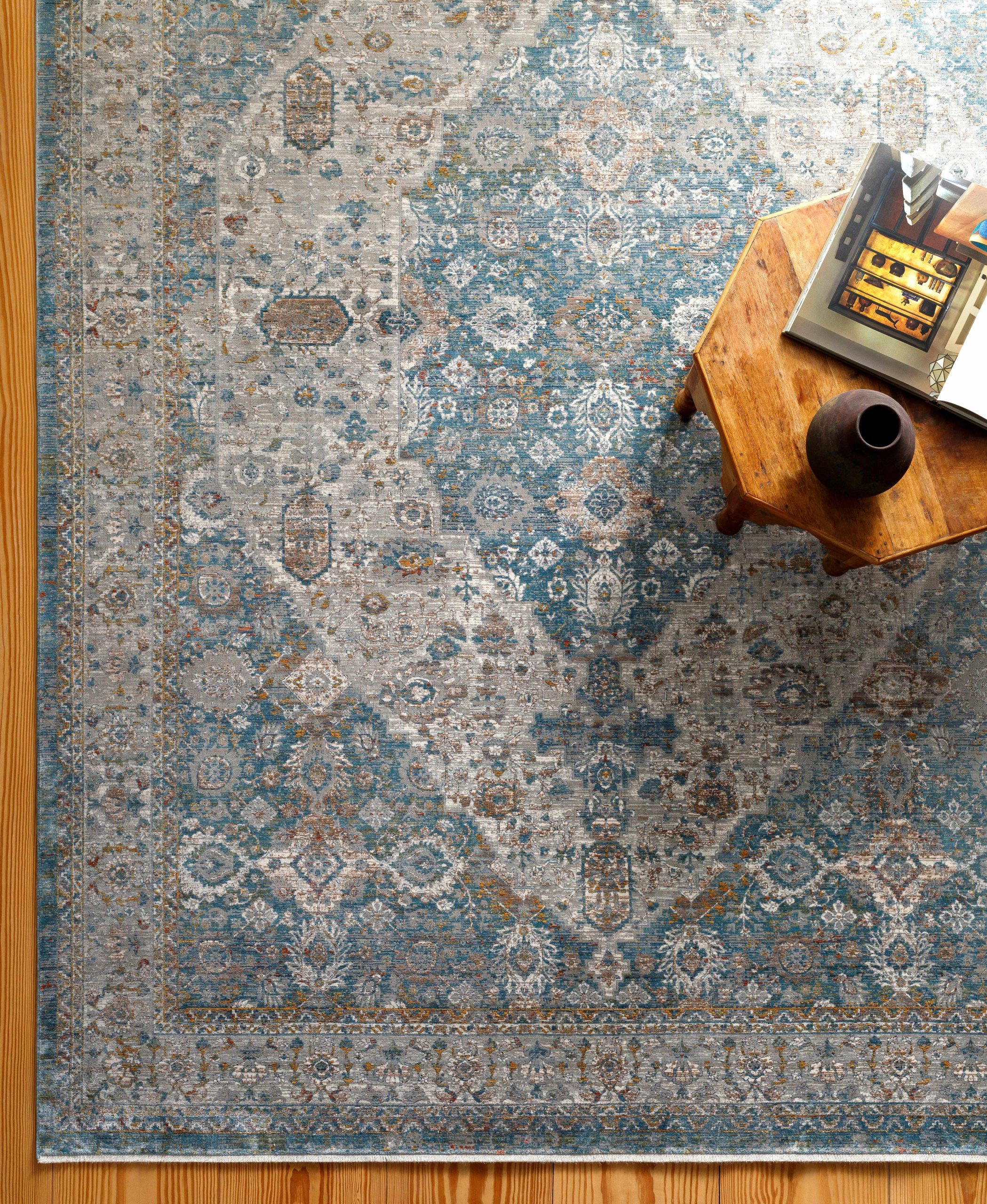 Honon Blue Medallion Area Rug - Image 7