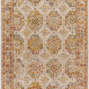 Crescentia Cream Textured Rug with Fringes